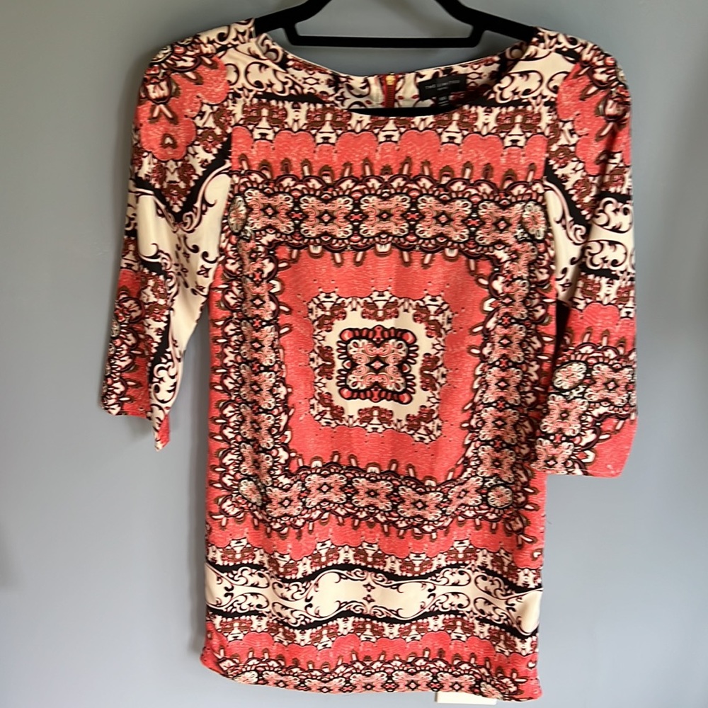 The Limited xxs petite dress salmon pink with black and beige dressy